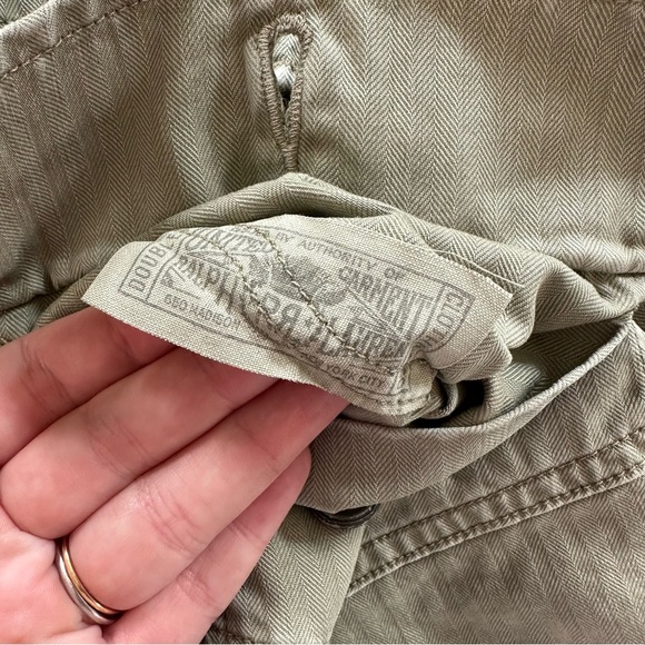 RRL Double Ralph Lauren Polo Green Herringbone Twill Military Shorts Mens 29 - Picture 8 of 12